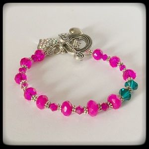 🆕✅ SWARVOSKI LOVES STONE PINK AND TEAL BRACELET